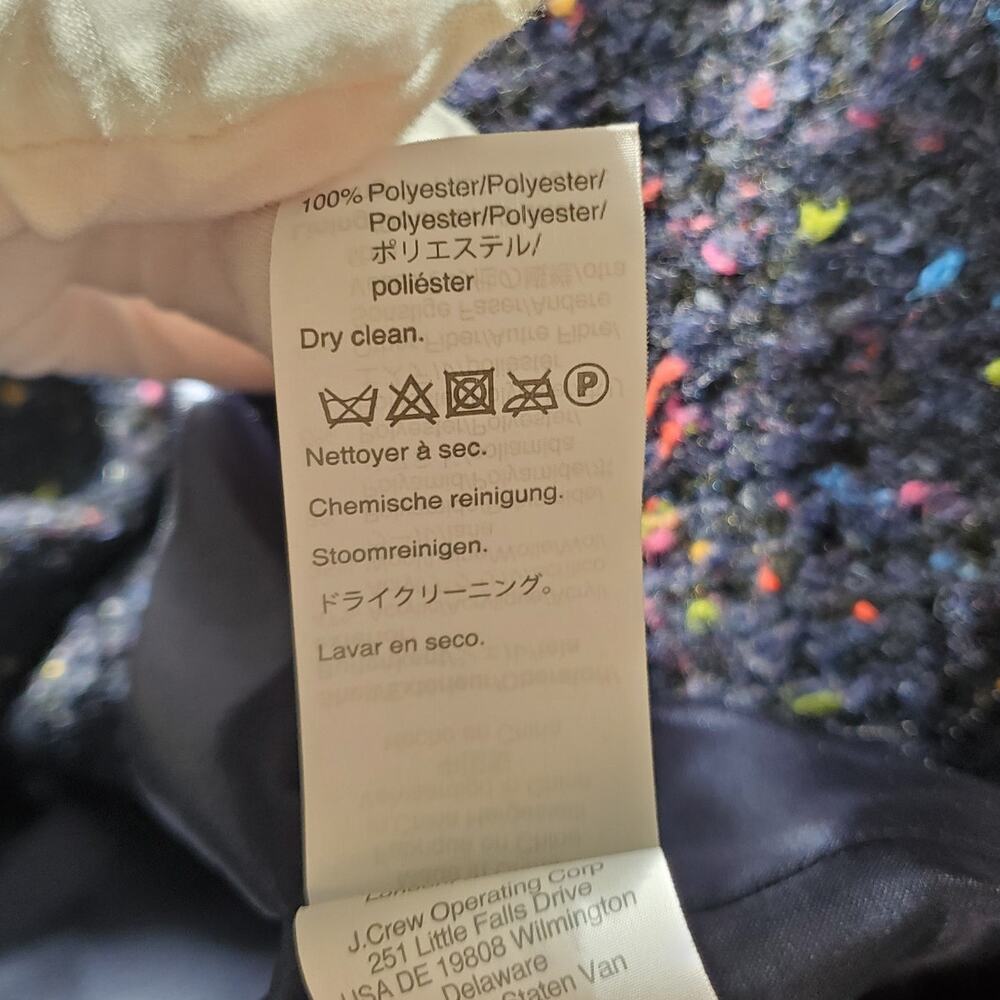 J. Crew Navy Tweed Double-Breasted Coat with Multicolor Speckle - Picture 11 of 11